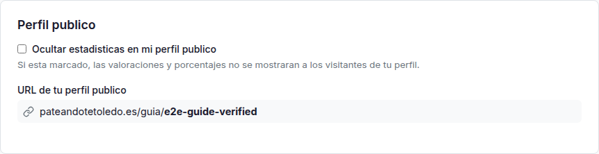 Canales de contacto y redes sociales del guía